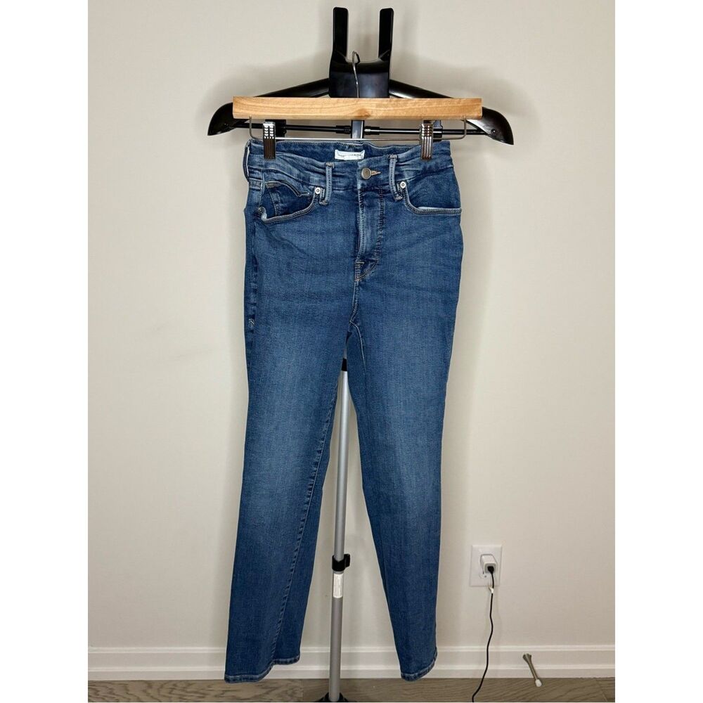 Good American Good Legs Straight Jeans | Size 25 | Mid Rise Slim Straight - Picture 2 of 10